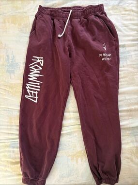 Men's Maroon Graphic Jogger Sweatpants